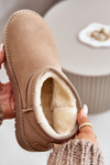 Women's Suede Snow Boots On Platform Beige Nereviana