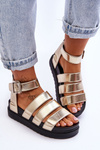 Sandals On A Massive Platform Golden Lisbona