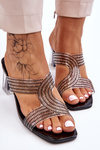 Heeled Sandals With Rhinestones Black Jaxen
