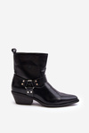 Women's Lined Cowboy Boots Black Venosa