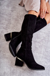 Classic Suede Boots With Black Zipper Leyette