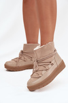 Women's Snow Boots with Laces Beige Rebekah