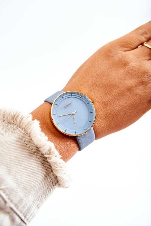Women's Analog Suede Watch Without Nickel Ernest Blue