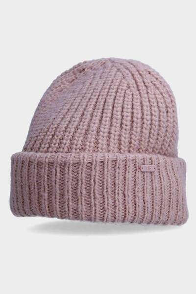 Women's Winter Hat with Wool Addition 4F 4FAW23ACAPF290-56S Pink