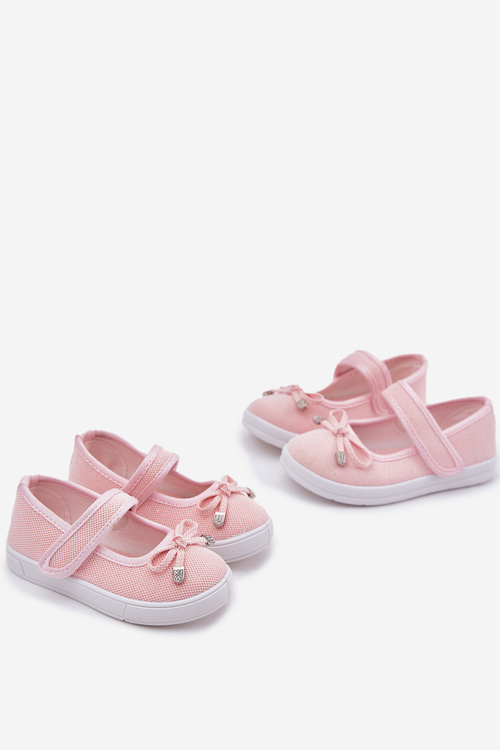 Children's ballet flats with bow pink Amirinas