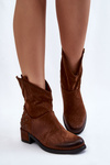 Women's Boots With Zipser Brown Lance