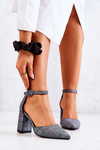 Women's Pumps On Heel checkered Black and white Harye 