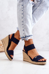 Women's Sandals On Wedge Big Star JJ274977 Navy blue