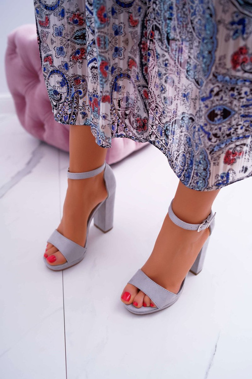 Women's Grey Platform Stiletto Sandals Debora