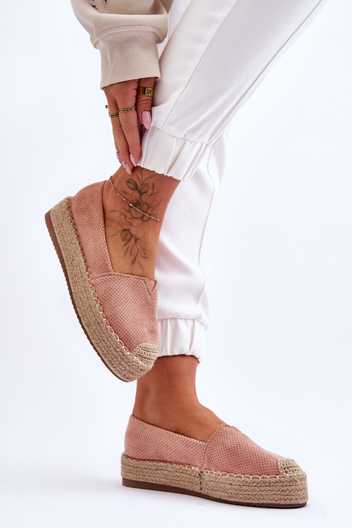 Espadrilles On A Straw Platform Pink Highway