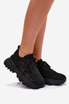 Women's Sneakers With Crocheted Upper Black Jelhiris