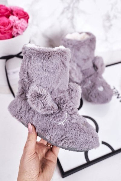 Children's Insulated Home Slippers Grey Sleepyhead