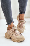 Women's Sneakers on Chunky Sole Beige Amoserna