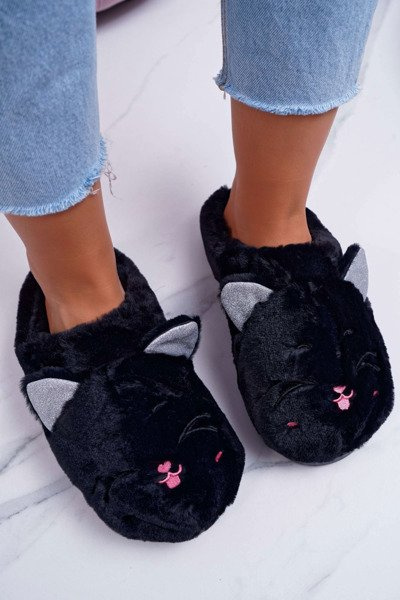 Women's Slippers Cat Ears Black Sleppyhead