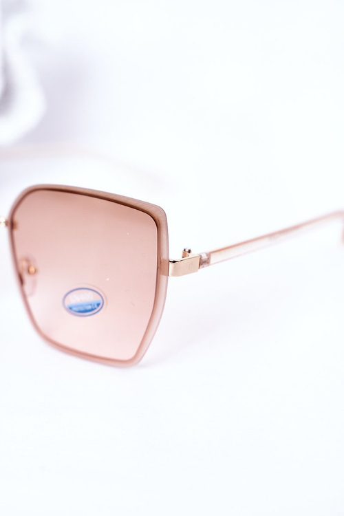 Gold Square Sunglasses Beige-Pink Ombre