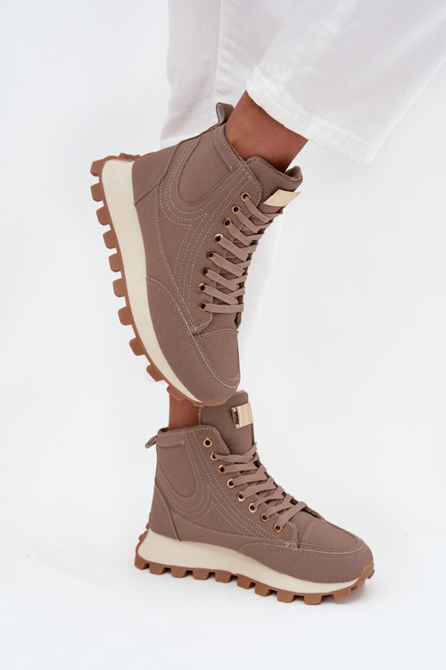 Insulated Women's Platform Boots Dark Beige Marivira