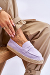 Espadryle Damskie Zamsz Fioletowe Keyla