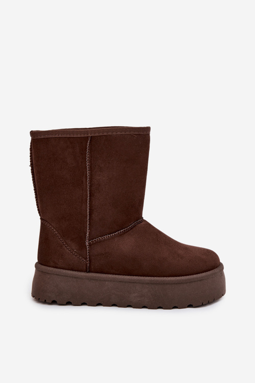 Ladies Insulated Snow Boots With Fur Chocolate Abrams