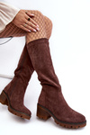 Women's Over-The-Knee Boots Low Heel Dark Brown Beveta