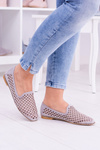 Lu Boo Grey Openwork Ballerinas Lords Studs Carmar
