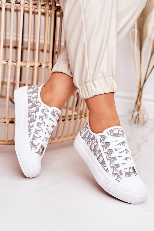 Women's Logged Sneakers White-Grey Daphne