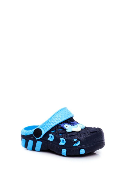 Children's Foam Slides Navy Blue Sea Horse