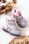 Children's Warm-up Snow Boots Grey and pink Shirinell