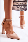 Leather Pumps On A High Pillar Beige Salira