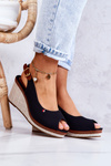 Women's Comfortable Sandals With Buckle Black Thallas