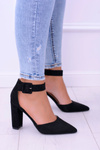 Women's Black Suede Stiletto pumps Harinta