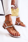 Fashionable Women's Sandals Flip-Flops With Decorative Rhinestones Silver Bellia