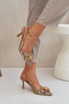 Woven Heels With Open Back Brown Lanithra