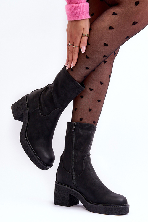 Women's Boots on Massive Heel Black Tozanna