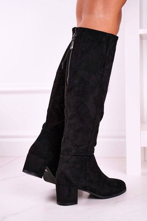 Women's suede boots Sergio Leone black KZ273