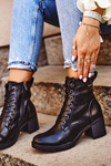 Women's Boots On High Heels Black Fiber
