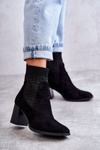 Women's Suede Boots With a Sock Black Montes