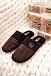 Padded Checked slippers Black and Brown Blase