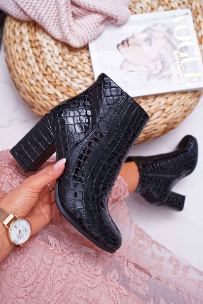 Women's Black Crocodile Leather Crocodil Boots
