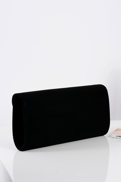 Women's Handbag Black Suede Clutch Bag Gold Chain