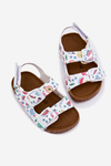 Dziecięce Sandałki Korkowa Podeszwa Klamry Owoce Białe Thessa 