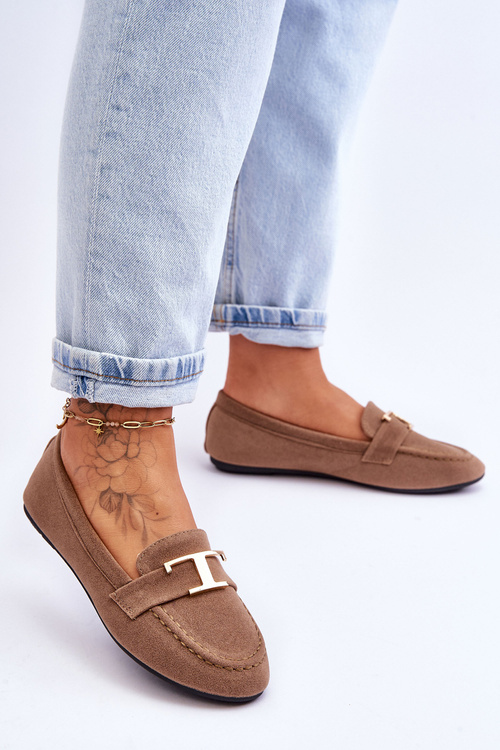 Mokasyny Klasyczne Wsuwane Beżowe Carly