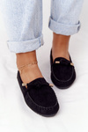 Women's Suede Loafers Black Marylin