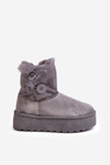 Women's Platform Snow Boots with Faux Fur Gray Wikas