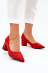 Women's pumps with pointed toes on a heel red Merinette