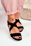 Women's Sandals On Wedge Slip On Black Harper