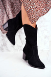 Women’s Boots On High Heel Nubuck Leather Light Black Nicole 2580
