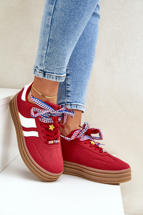 Damskie Sneakersy Z Przypinkami Czerwone Jariana