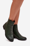 Insulated women's boots with flat heel green Labise