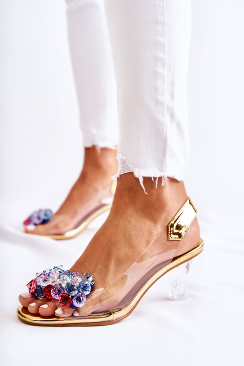 Elegant Pumps With Ornament Gold Amalia