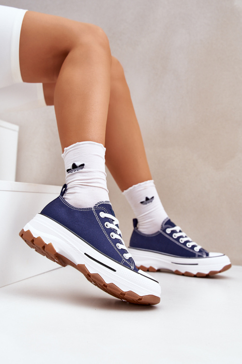 Low Women's Sneakers On Platform Navy Aradwin